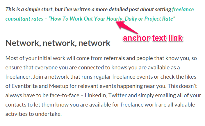 Anchor Text Links